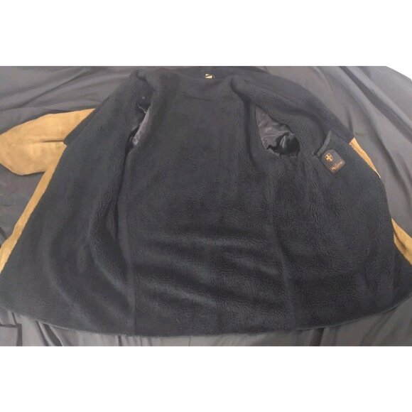 Vtg Retro BB Lorry Repurpose Shearling Coat Mens SZ 42 Regular Brown Lamb Suede - Picture 5 of 16